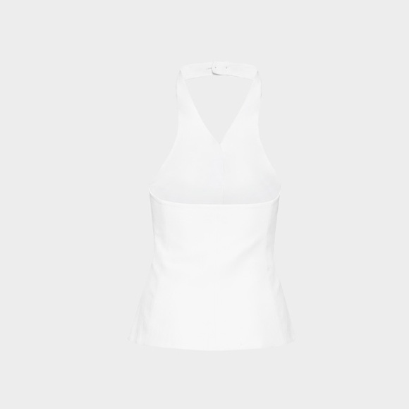 NWT Aritzia Wilfred CruiseLinen™ Lisbon Vest White Size 6 Slim-fit linen halter - Picture 10 of 16